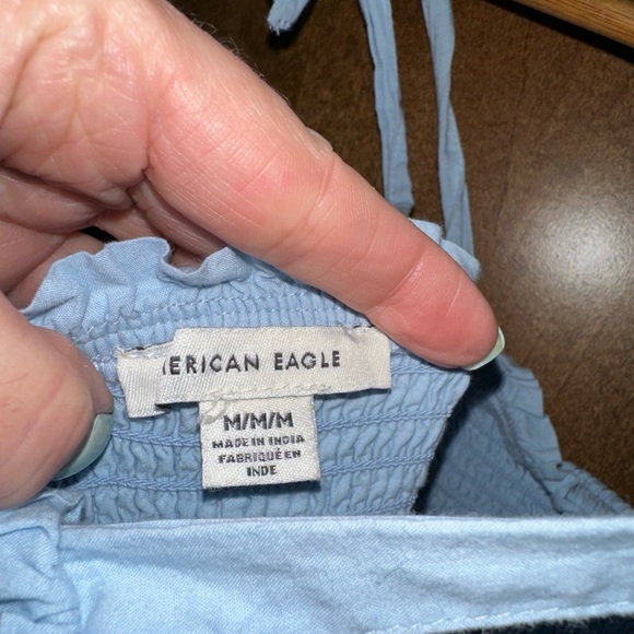 American Eagle Women’s Ruffled Tiered Eyelet Babydoll Dress Size Medium - Picture 3 of 3